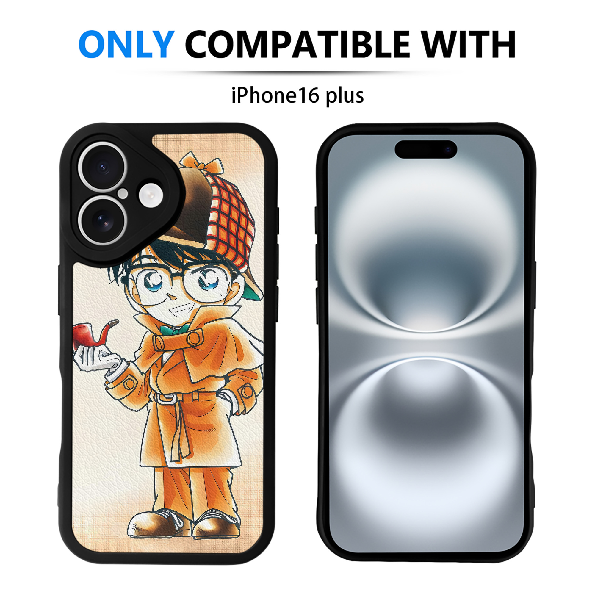 （画像用） 名探偵コナン Detective Conan 【iPhone 16シリーズ対応】シリコンスマホケース（レザー調） 材質：シリコン